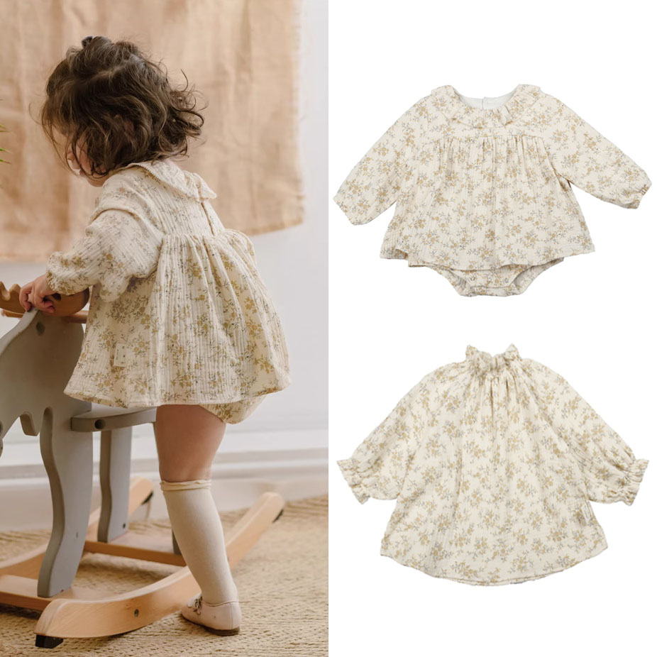 Baby Clothing Organic - เสื้อผ้าสำหรับ balita perempuan ชุดจั้มสูทเด็กผู้หญิงเด็กแรกเกิดผ้าฝ้ายออร์แกนิกสำหรับฤดูใบไม้ผลิชุดเดรสเด็กผู้หญิงทารกลายดอกไม้