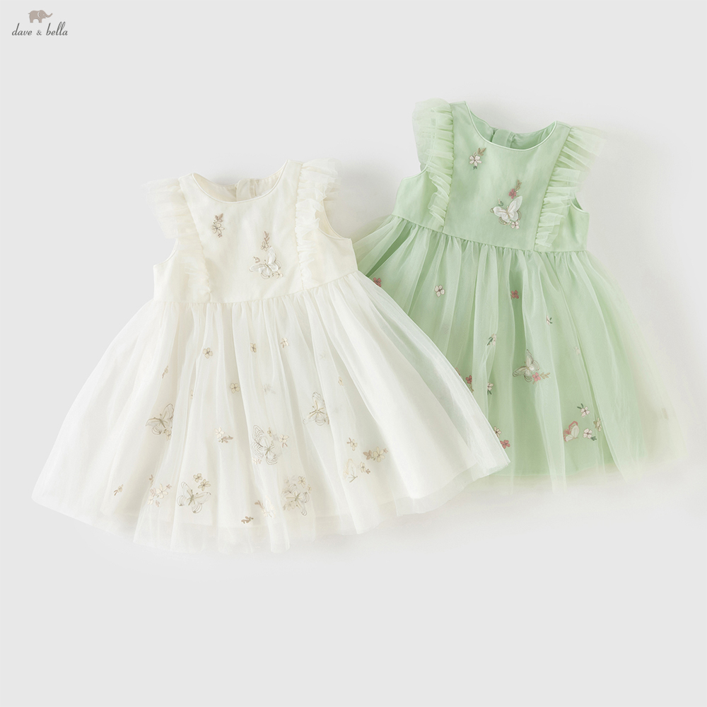 Baby Clothing Dresser - เดฟ เบลล่า ชุดเดรสเจ้าหญิงลูกไม้ปักลายสำหรับเด็กผู้หญิง ชุดเดรสฤดูร้อนแขนกุดสำหรับเด็กทารกและเด็กเล็ก ชุดหวานสำหรับงานปาร์ตี้ DB2261848