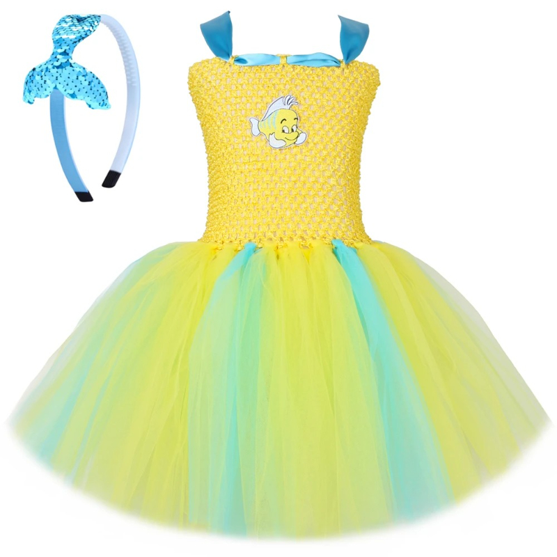 Baby Clothing Dresser - ชุดเดรสปลาการ์ตูนปลาหางนกยูงสำหรับเด็กผู้หญิง ชุดธีมมหาสมุทรสำหรับงานวันเกิด ชุดคอสเพลย์ปลาเขตร้อนสำหรับเด็ก ชุดแฟนซีฮาโลวีนและคริสต์มาส