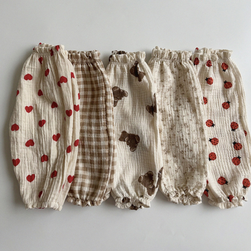 Baby Clothing Organic - ผ้าฝ้ายอินทรีย์เด็กวัยหัดเดินกางเกงเด็กทารกแรกเกิดฤดูใบไม้ผลิฤดูร้อนน่ารักพิมพ์นุ่ม Muslin เสื้อผ้า Pantalons Capris
