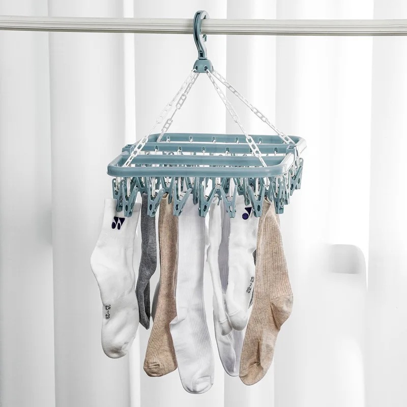 ไม้แขวนเสื้อพร้อม 32 คลิปและหย - Baby Clothing Hanging Rack บทวิจารณ์และราคา