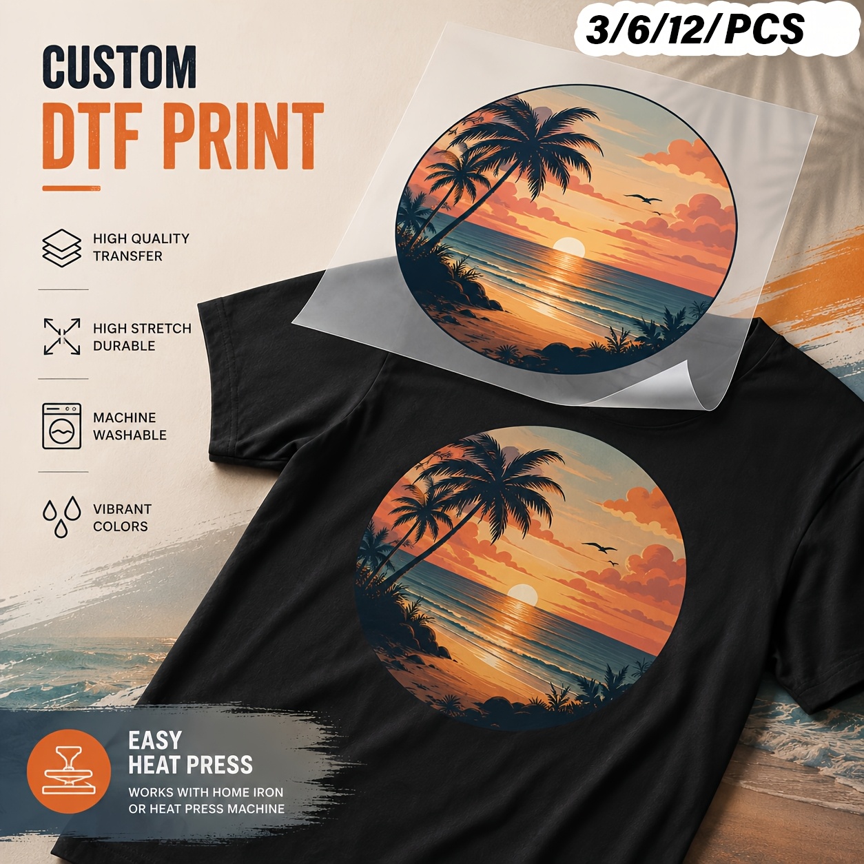 6 ชิ้น แผ่นรีดลาย DTF แบบกำหนด - Baby Clothing Usa บทวิจารณ์และราคา