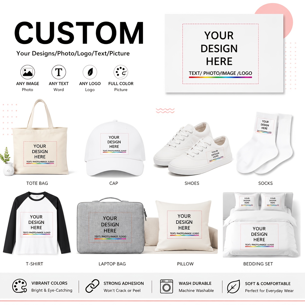 6 ชิ้น แผ่นรีดลาย DTF แบบกำหนด - Baby Clothing Usa บทวิจารณ์และราคา
